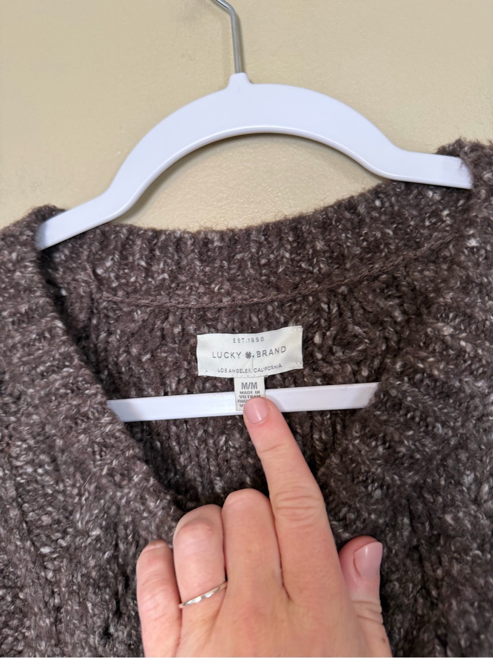 Lucky Brand Chunky Cable Knit Balloon Sleeve Cardigan Sweater - Picture 3 of 9